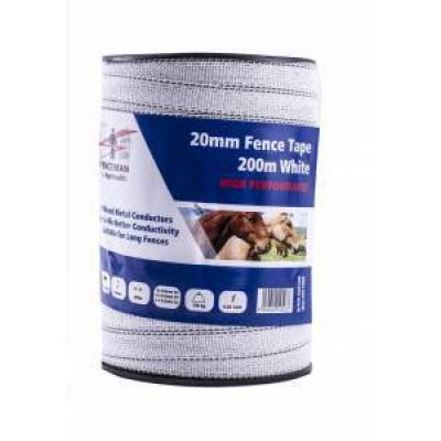 Fenceman Tape White 20mm 200m High Performance
