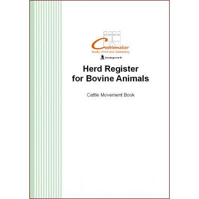 Herd Register for Bovine Animals (Animal Movement Book)