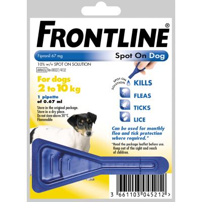 Frontline Spot On for Small Dogs 2-10kg - 1 Pipette