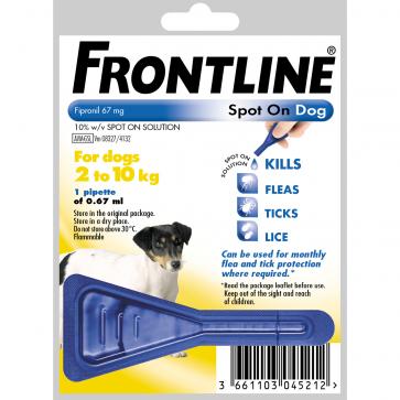 Frontline Spot On for Small Dogs 2-10kg - 1 Pipette